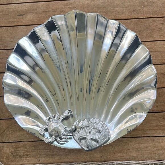 Homegoods Other - Homegoods Silver Seashell Tray Decor